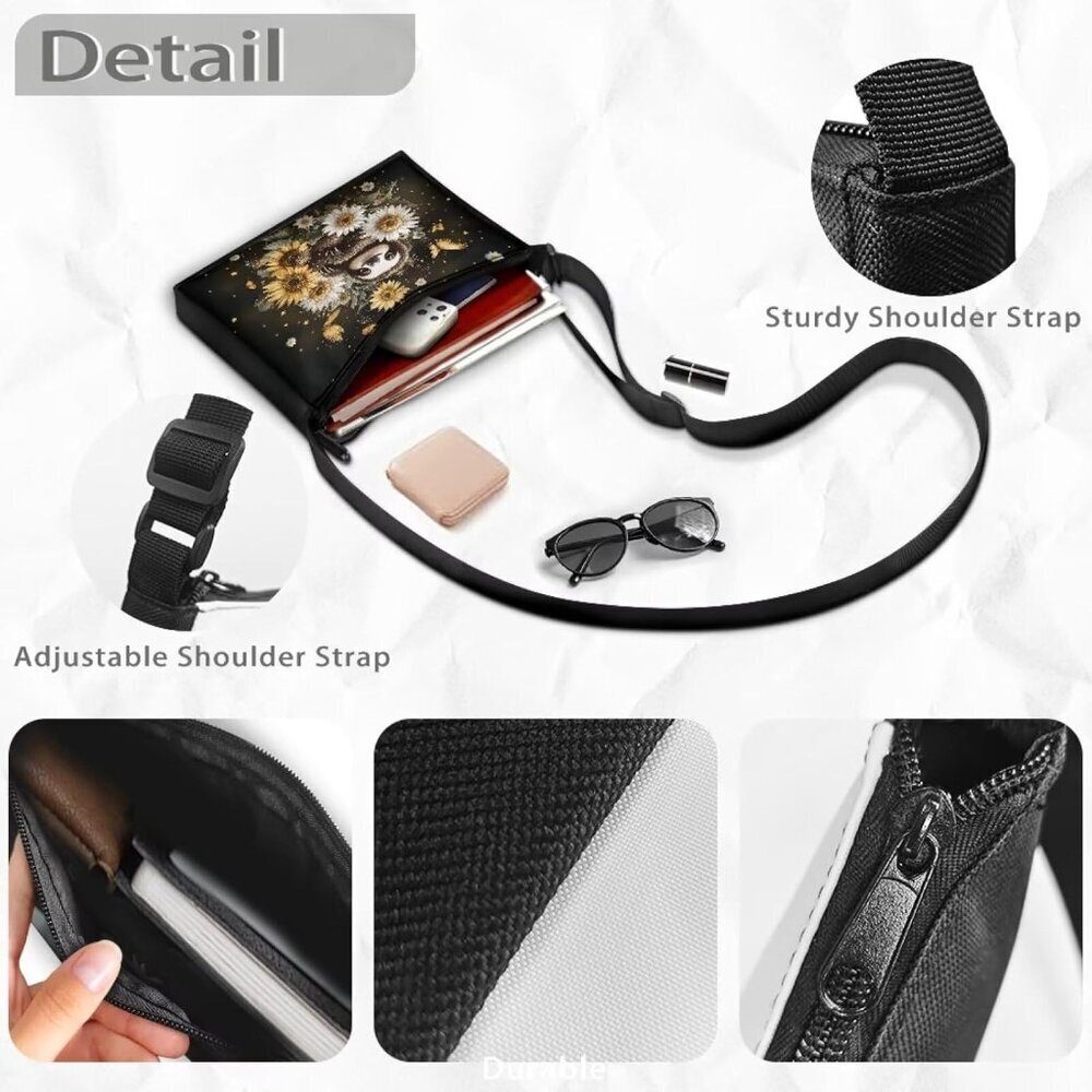 Small Polyester Shoulder Bag Unisex Compact Crossbody for Travel Daily Use - Picture 7 of 7